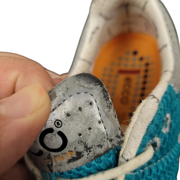 Ecco Biom Train Women’s Sz 9 EU 40 Natural Motion Training Shoes White Gray Teal - Picture 9 of 16